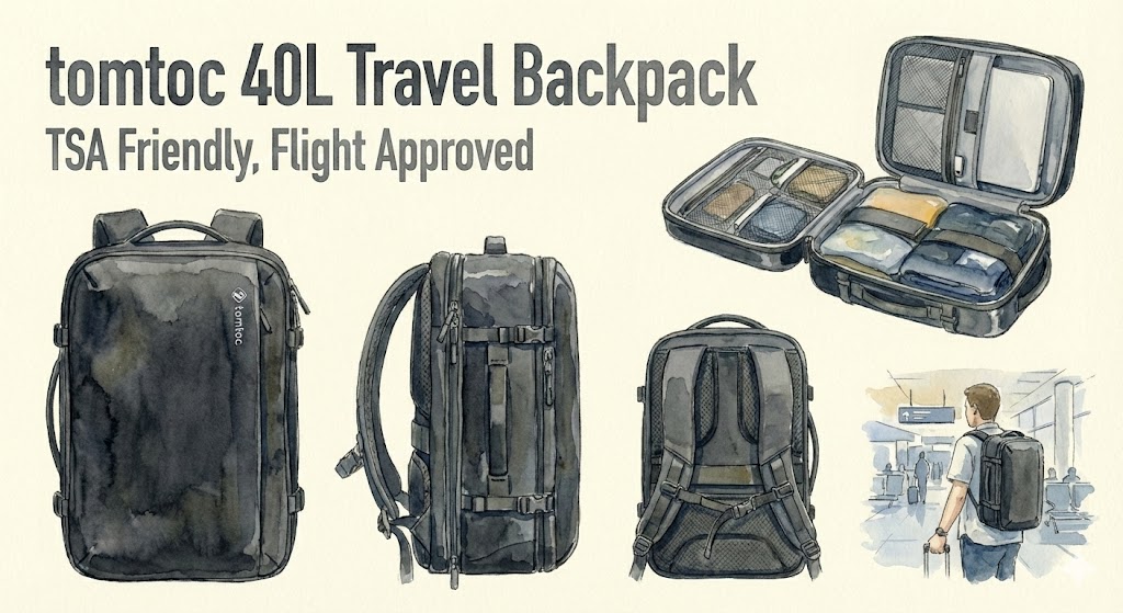 tomtoc Travel Backpack 40L