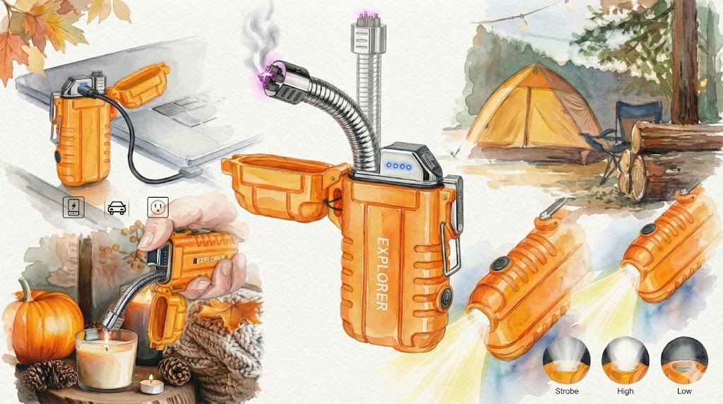 Pocket Electric Plasma Lighter/Flashlight